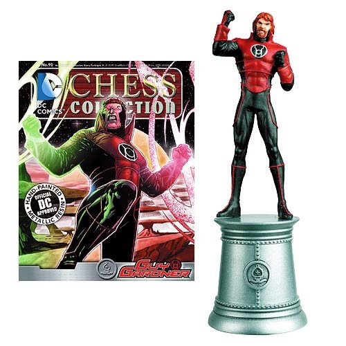 DC Superhero Guy Gardner White Bishop Chess Piece with Collector Magazine
